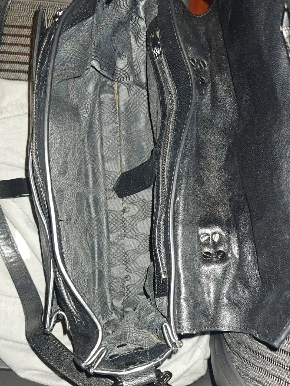 Black Leather Satchel Handbag - Women Bags